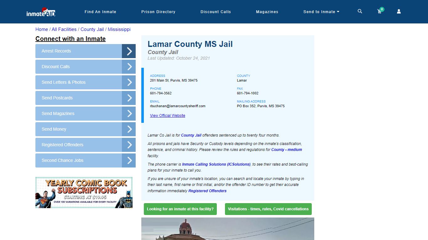 Lamar County MS Jail - Inmate Locator - Purvis, MS